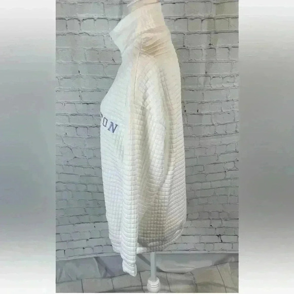 Oversized White EAST HAMPTONS Embroidered Half Zip Drop Shoulder Sweatshirt XS - Picture 7 of 15